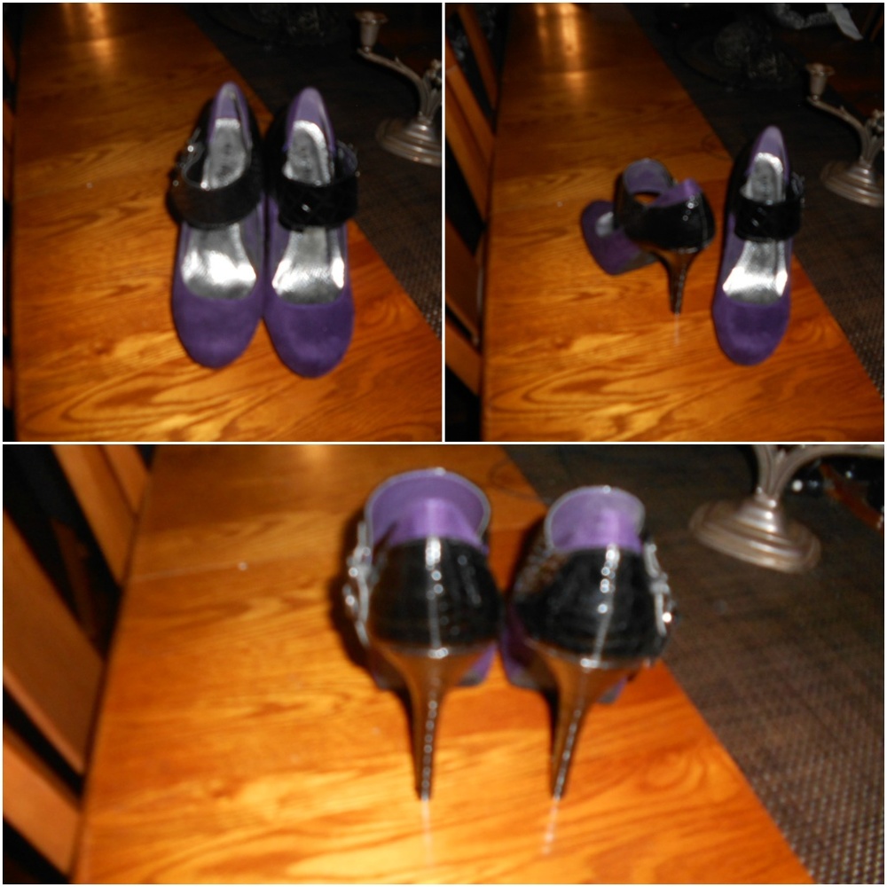 BAMBOO PURPLE FAUX SUEDE / LEATHER 5" HEELS SZ.7